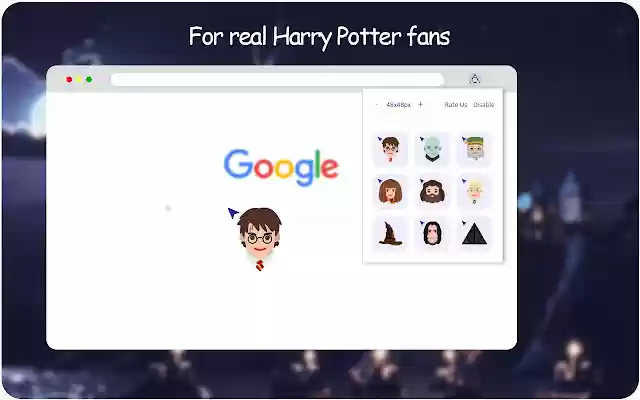 Cursors of the Harry Potter Universe  from Chrome web store to be run with OffiDocs Chromium online