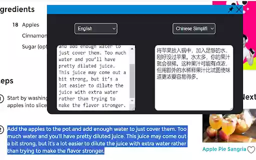 Cursor Translate  from Chrome web store to be run with OffiDocs Chromium online