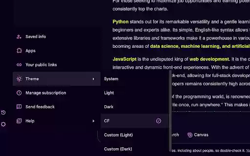 Custom Gemini Theme  from Chrome web store to be run with OffiDocs Chromium online