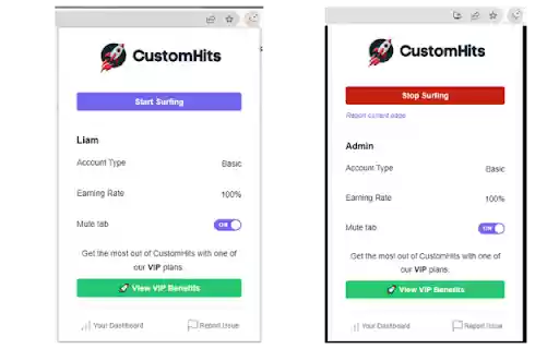 CustomHits Surf Extension  from Chrome web store to be run with OffiDocs Chromium online