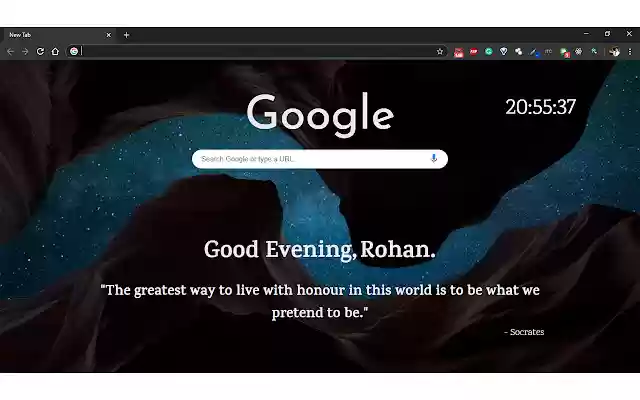 Customized newtab  from Chrome web store to be run with OffiDocs Chromium online