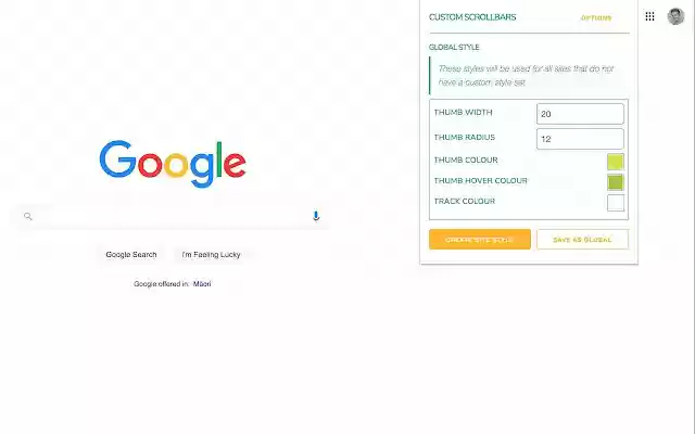 Custom Scrollbars  from Chrome web store to be run with OffiDocs Chromium online