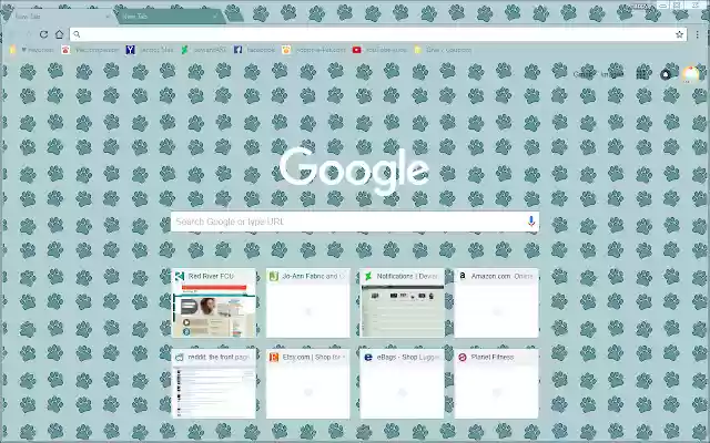 Cute Blue Pixel Dog, Cat, Animal Paw Prints  from Chrome web store to be run with OffiDocs Chromium online