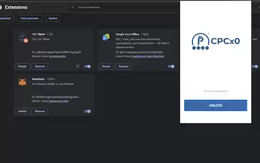 Cx0 Wallet  from Chrome web store to be run with OffiDocs Chromium online