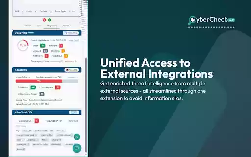 CyberCheck360  from Chrome web store to be run with OffiDocs Chromium online