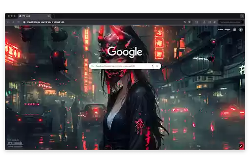 Cyberpunk Oni Mask Babe (Live Wallpaper)  from Chrome web store to be run with OffiDocs Chromium online