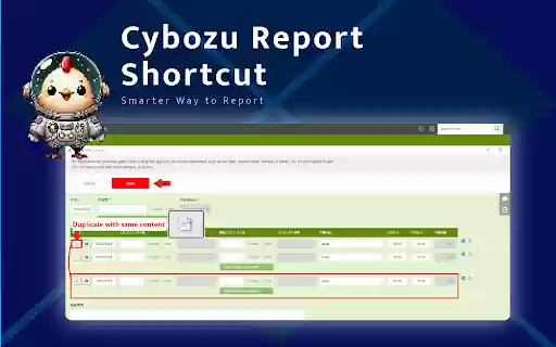 Cybozu Report Shortcut  from Chrome web store to be run with OffiDocs Chromium online