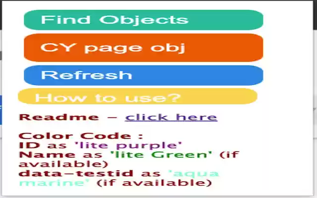 Cypress Object Finder  from Chrome web store to be run with OffiDocs Chromium online