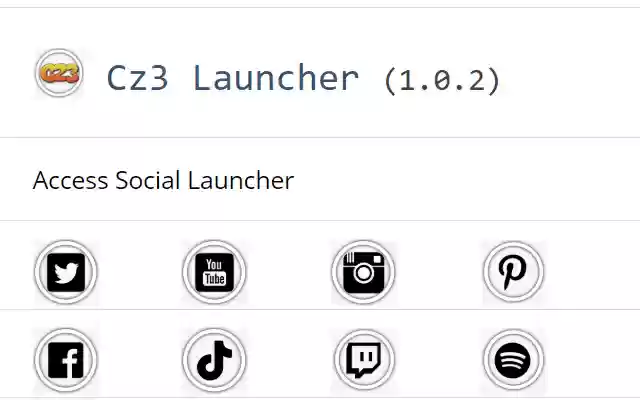 Cz3 Social Launcher from Chrome web store to be run with OffiDocs Chromium online Cz3 Social Launcher from Chrome web store to be run with OffiDocs Chromium online