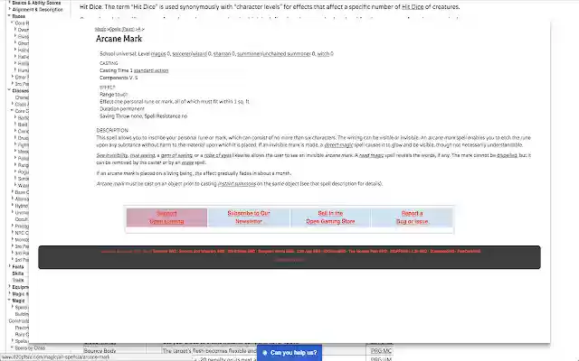 d20pfsrdHover  from Chrome web store to be run with OffiDocs Chromium online