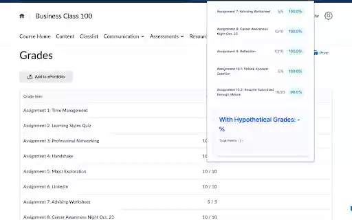 D2L Grade Calculator  from Chrome web store to be run with OffiDocs Chromium online