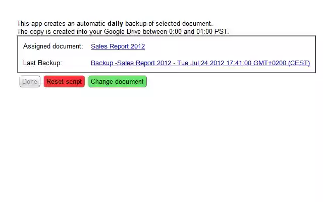 Daily Backup of Google Drive Document from Chrome web store to be run with OffiDocs Chromium online Daily Backup of Google Drive Document from Chrome web store to be run with OffiDocs Chromium online