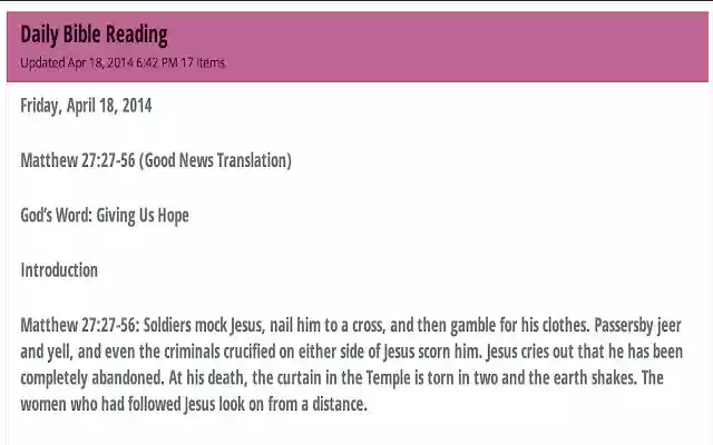 Daily Bible Verse  from Chrome web store to be run with OffiDocs Chromium online
