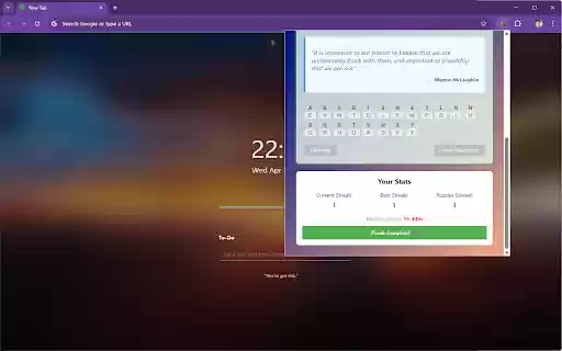 Daily Cryptogram  from Chrome web store to be run with OffiDocs Chromium online