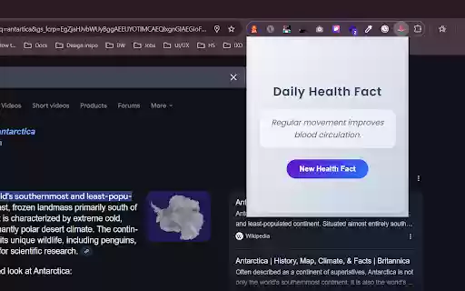 Daily Health Facts  from Chrome web store to be run with OffiDocs Chromium online