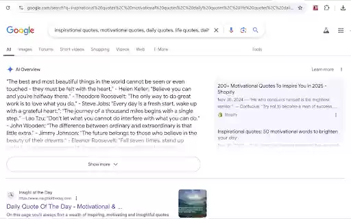 Daily Quotes Search  from Chrome web store to be run with OffiDocs Chromium online