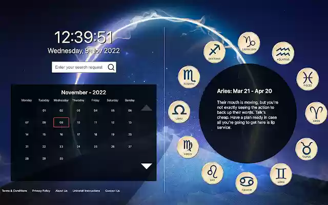 Daily Zodiac Boost Tab New Tab from Chrome web store to be run with OffiDocs Chromium online Daily Zodiac Boost Tab New Tab from Chrome web store to be run with OffiDocs Chromium online