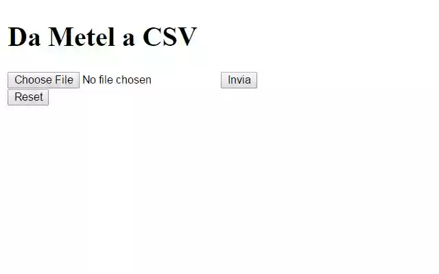 Da Metel a CSV  from Chrome web store to be run with OffiDocs Chromium online