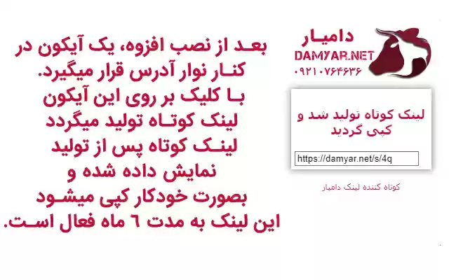 Damyar Link Shortener  from Chrome web store to be run with OffiDocs Chromium online