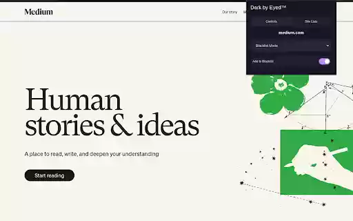 Dark by Eyed™  from Chrome web store to be run with OffiDocs Chromium online