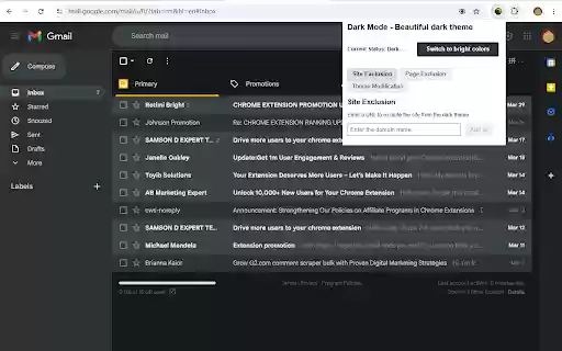 Dark Mode Beautiful dark theme  from Chrome web store to be run with OffiDocs Chromium online
