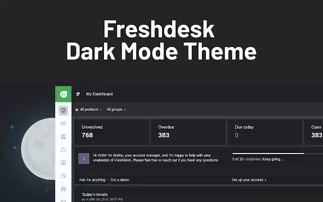 Dark Mode for Freshdesk  from Chrome web store to be run with OffiDocs Chromium online