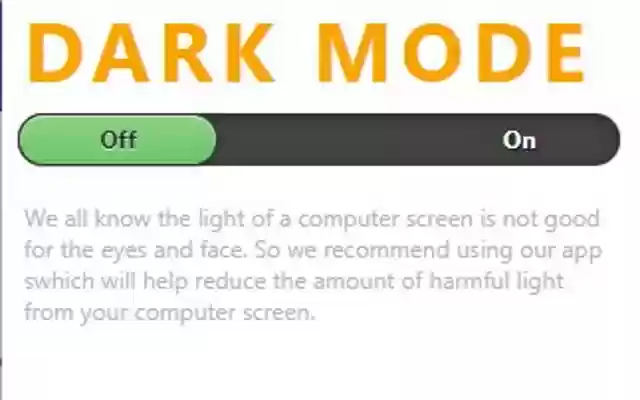 Dark Mode for Google Chrome™  from Chrome web store to be run with OffiDocs Chromium online