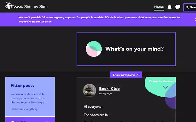 Dark mode for Side by Side Mind.org.uk  from Chrome web store to be run with OffiDocs Chromium online