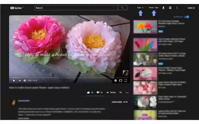 OffiDocs Chromium オンラインで実行される Chrome Web ストアの YouTube™ のダーク テーマ