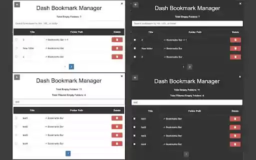 Dash Bookmark Manager  from Chrome web store to be run with OffiDocs Chromium online