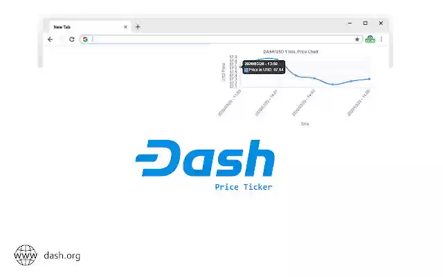 Dash (DASH/USD) Price Ticker  from Chrome web store to be run with OffiDocs Chromium online