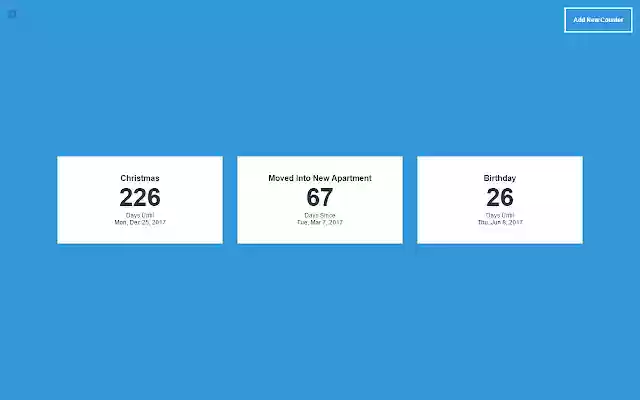 Day Counter New Tab Page  from Chrome web store to be run with OffiDocs Chromium online