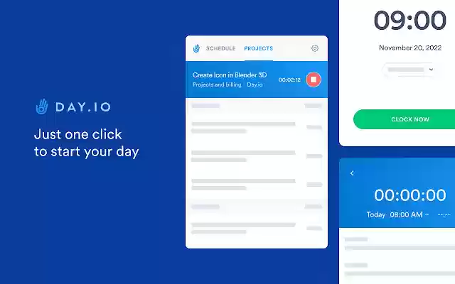 Day.io Time Tracker  from Chrome web store to be run with OffiDocs Chromium online
