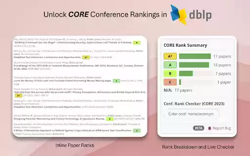 DBLP CORE Conference Ranker  from Chrome web store to be run with OffiDocs Chromium online