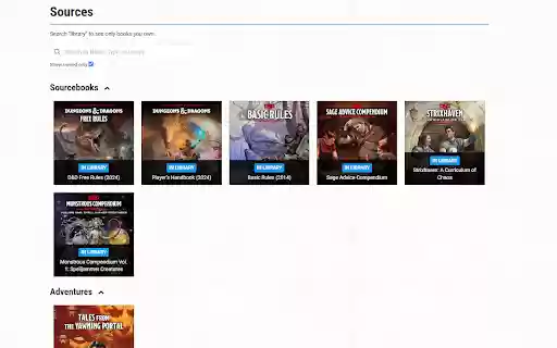 DD Beyond Owned Only  from Chrome web store to be run with OffiDocs Chromium online