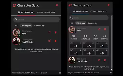 DD Character Sync  from Chrome web store to be run with OffiDocs Chromium online