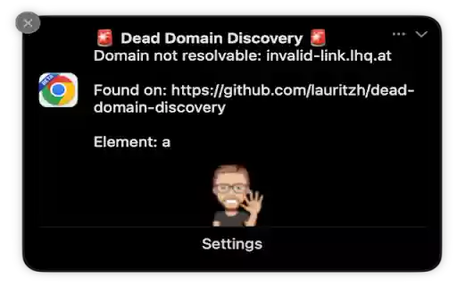 Dead Domain Discovery from Chrome web store to be run with OffiDocs Chromium online Dead Domain Discovery from Chrome web store to be run with OffiDocs Chromium online