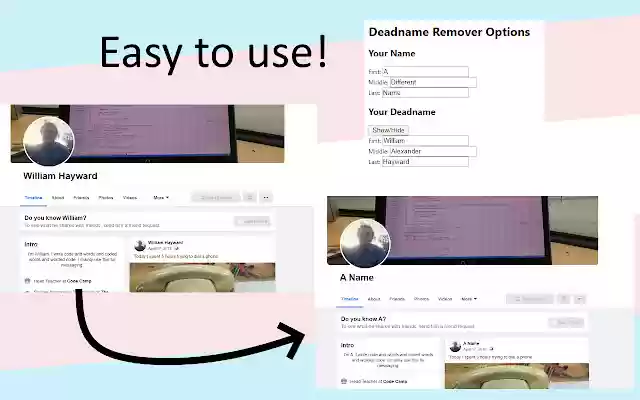 Deadname Remover from Chrome web store to be run with OffiDocs Chromium online Deadname Remover from Chrome web store to be run with OffiDocs Chromium online