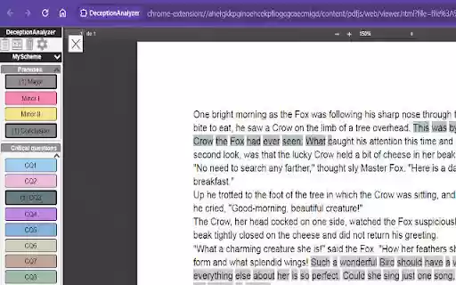 DeceptionAnalyser  from Chrome web store to be run with OffiDocs Chromium online