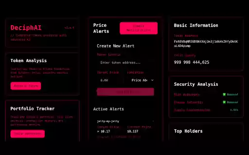 DeciphAI Solana Token Analyzer  from Chrome web store to be run with OffiDocs Chromium online