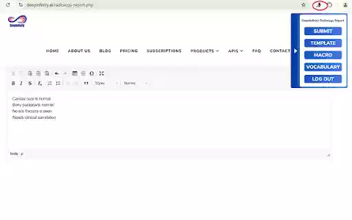 DeepInfinity Health Scribe  from Chrome web store to be run with OffiDocs Chromium online