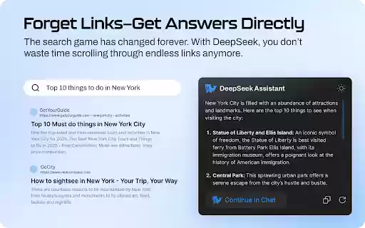 DeepSeek Assistant: AI Chat, Minibar, SidePanel  Search  from Chrome web store to be run with OffiDocs Chromium online