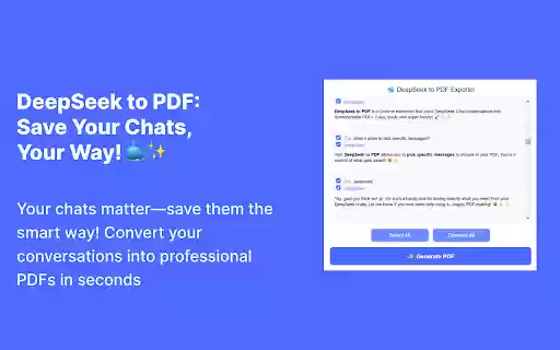 Deepseek to PDF  from Chrome web store to be run with OffiDocs Chromium online