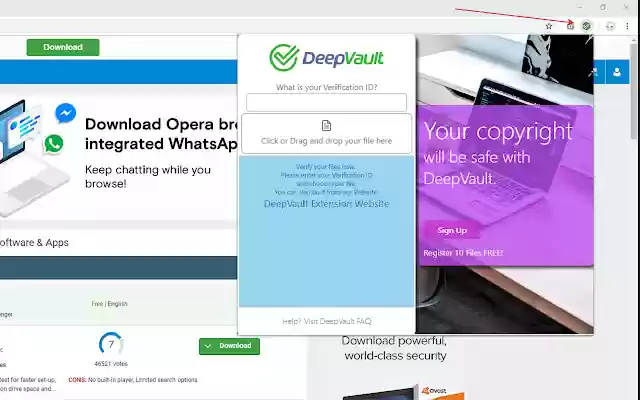 DeepVault  from Chrome web store to be run with OffiDocs Chromium online