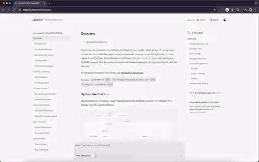 DeepWiki  from Chrome web store to be run with OffiDocs Chromium online
