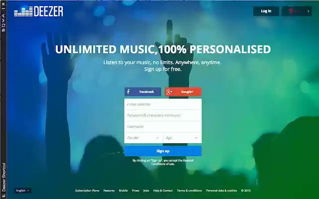 Atalho Deezer da loja virtual do Chrome para ser executado com OffiDocs Chromium online