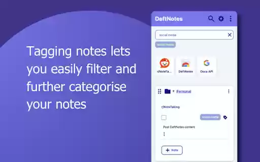 DeftNotes  from Chrome web store to be run with OffiDocs Chromium online