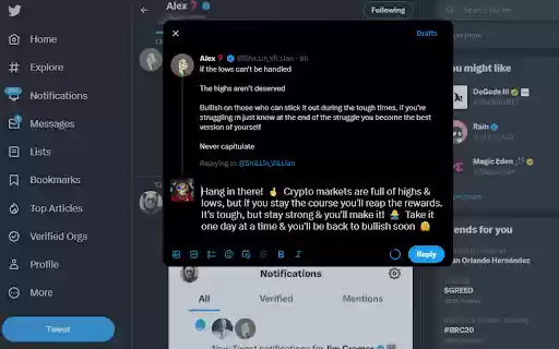 Degen Reply  from Chrome web store to be run with OffiDocs Chromium online