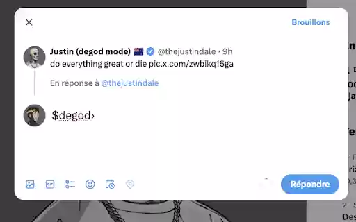 DeGod Reply Button  from Chrome web store to be run with OffiDocs Chromium online