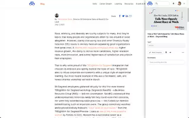 Degreed Extension  from Chrome web store to be run with OffiDocs Chromium online